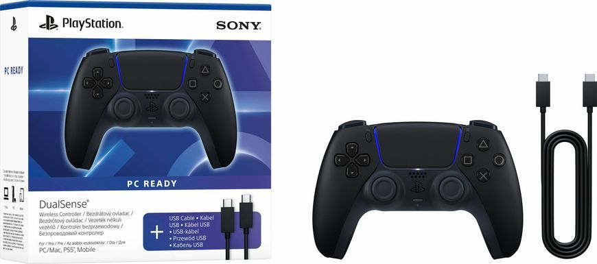 Беспроводной геймпад DualSense для PS5 Midnight Black + USB-C кабель (1000051651 1000051651 фото