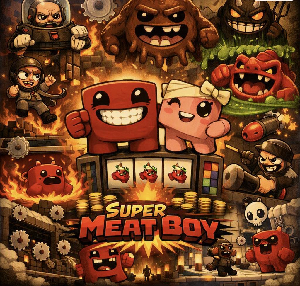 Сложный платформер Super Meat Boy